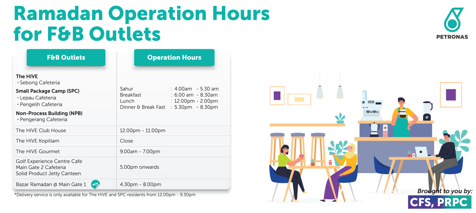 Ramadan Operation Hours for F&B Outlets