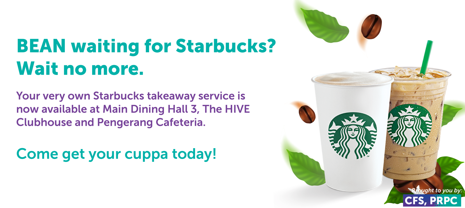 BEAN waiting for Starbucks? Wait no more!