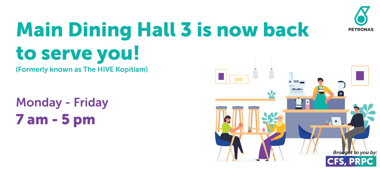 Main Dining Hall 3 is now back to serve you!